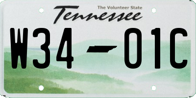 TN license plate W3401C