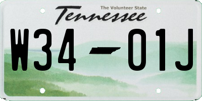 TN license plate W3401J