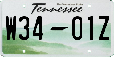 TN license plate W3401Z