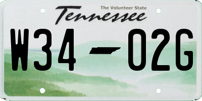 TN license plate W3402G