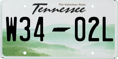 TN license plate W3402L