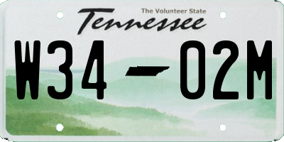 TN license plate W3402M