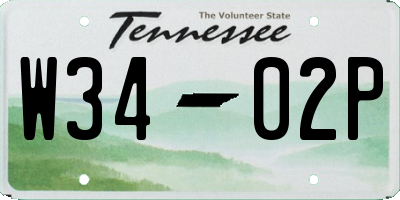 TN license plate W3402P