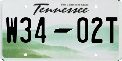 TN license plate W3402T