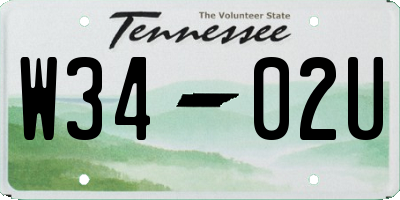 TN license plate W3402U