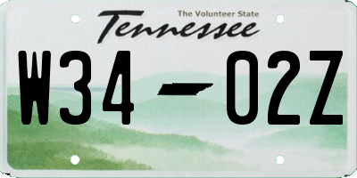 TN license plate W3402Z