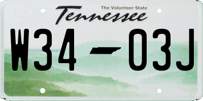 TN license plate W3403J