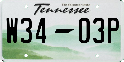 TN license plate W3403P