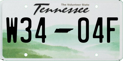 TN license plate W3404F