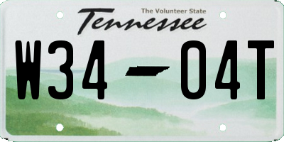 TN license plate W3404T