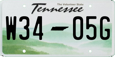 TN license plate W3405G