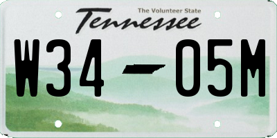 TN license plate W3405M