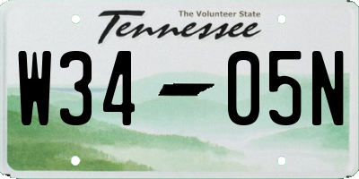 TN license plate W3405N