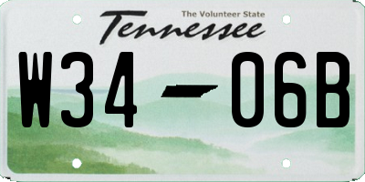 TN license plate W3406B