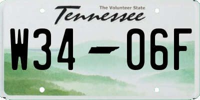 TN license plate W3406F
