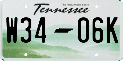 TN license plate W3406K