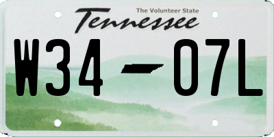TN license plate W3407L