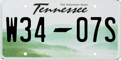 TN license plate W3407S