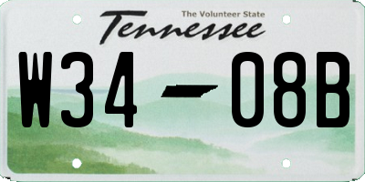 TN license plate W3408B