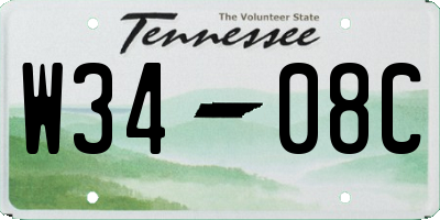 TN license plate W3408C