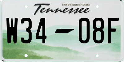 TN license plate W3408F