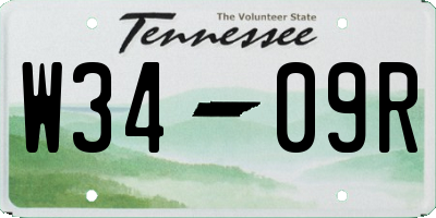 TN license plate W3409R