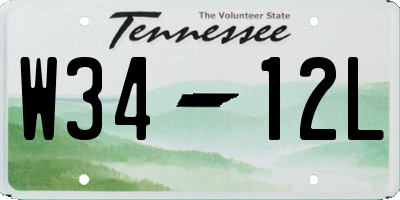 TN license plate W3412L