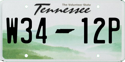 TN license plate W3412P