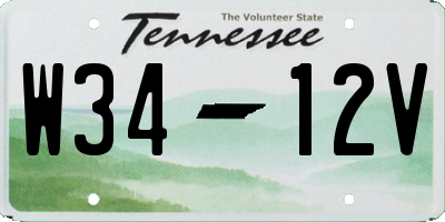 TN license plate W3412V