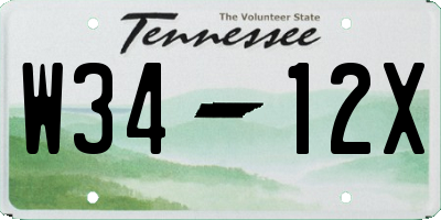 TN license plate W3412X