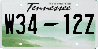 TN license plate W3412Z