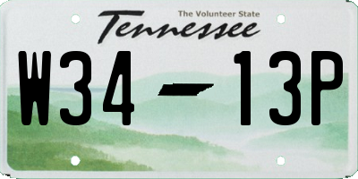 TN license plate W3413P