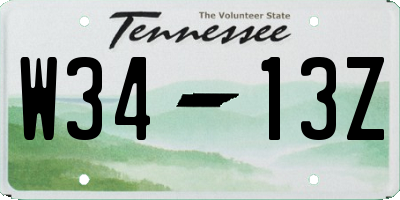 TN license plate W3413Z