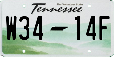 TN license plate W3414F