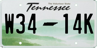 TN license plate W3414K