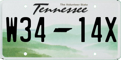 TN license plate W3414X