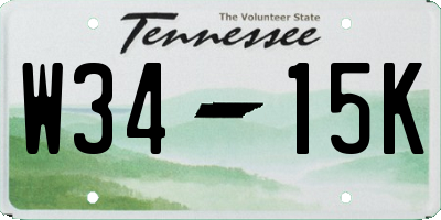 TN license plate W3415K