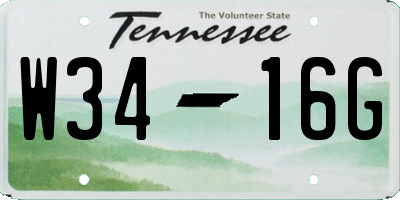 TN license plate W3416G