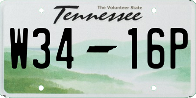 TN license plate W3416P