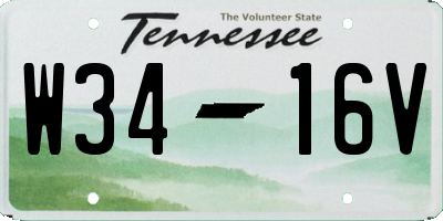 TN license plate W3416V