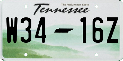 TN license plate W3416Z