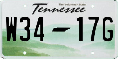 TN license plate W3417G