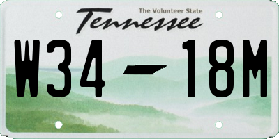 TN license plate W3418M