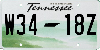 TN license plate W3418Z