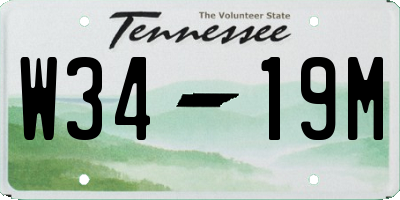 TN license plate W3419M