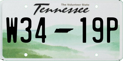 TN license plate W3419P