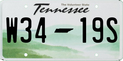 TN license plate W3419S