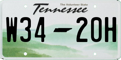 TN license plate W3420H
