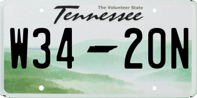 TN license plate W3420N