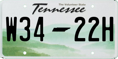 TN license plate W3422H
